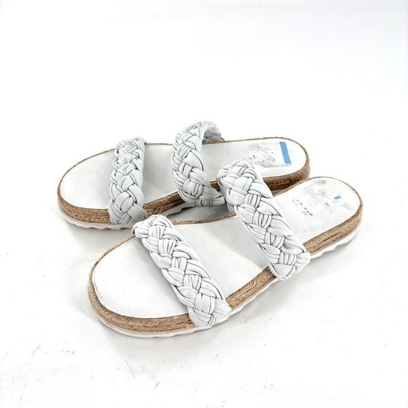 Marc Fisher Jaimee Slide Sandals 6 White Espadrilles White Travel Beach Resort - Picture 3 of 5